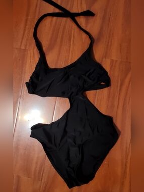 Black Cutout One-Piece Swimsuit Size S Like New